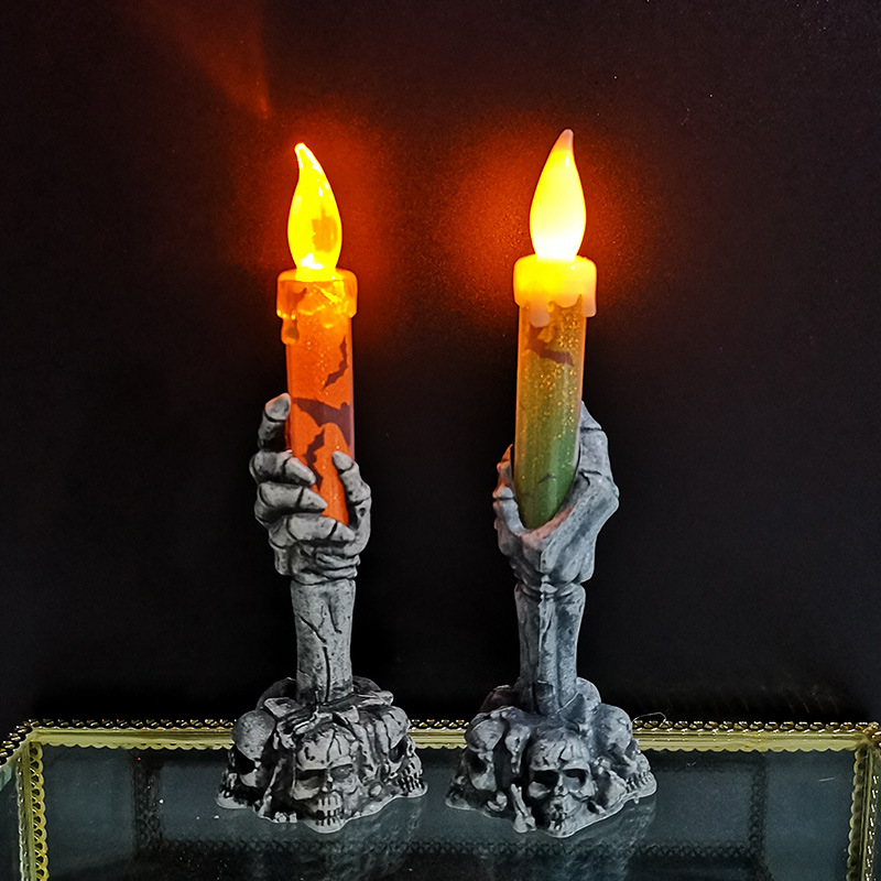 Halloween Pumpkin Decor Led - Halloween LED Candle Skeleton Ghost Pumpkin