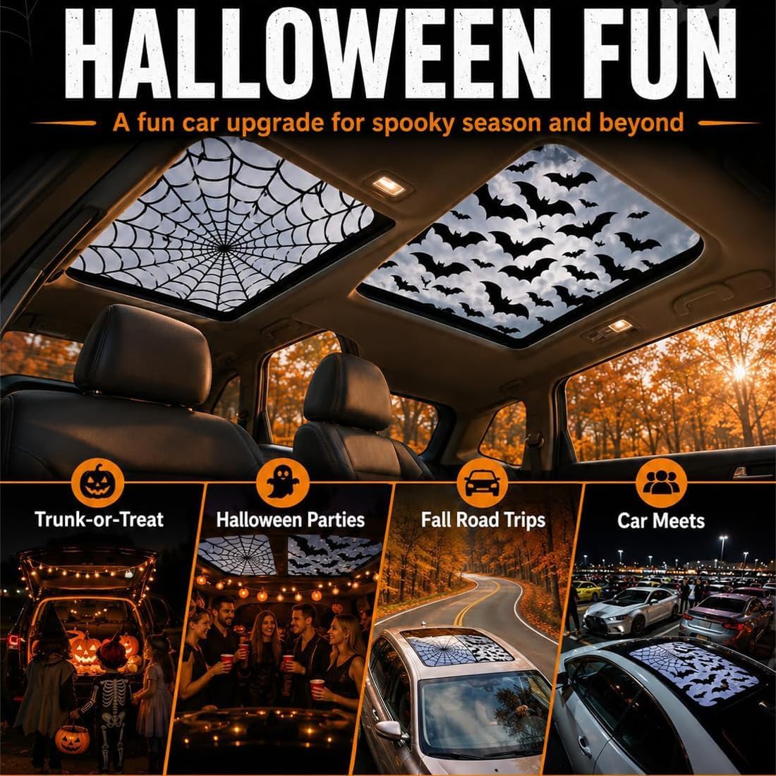 Car Sunroof Stickers Halloween - đánh giá và giá Spider Web Halloween Decoration