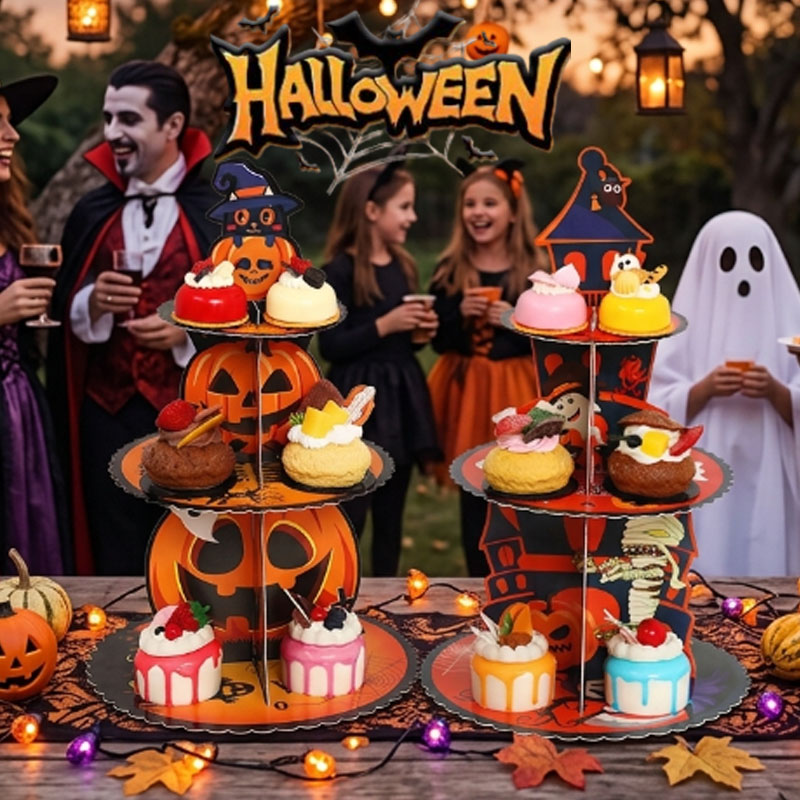 1-4PCS 3 Tier Spiderweb Desser - đánh giá và giá Spider Web Halloween Decoration