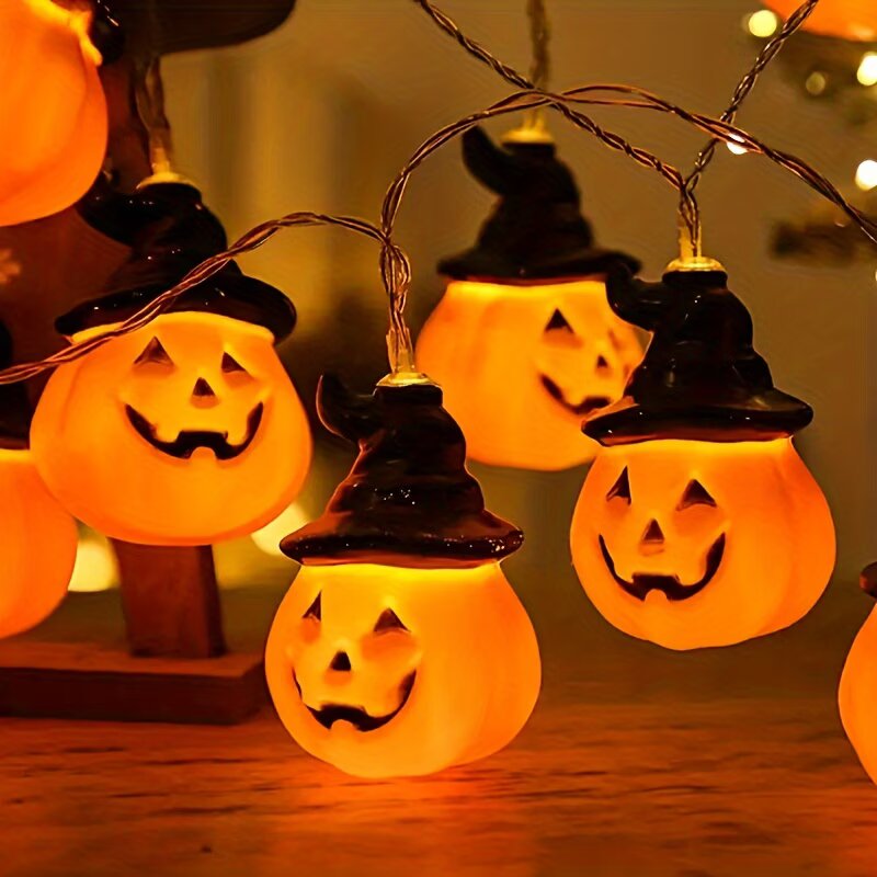 1.5M/59.06in Halloween Pumpkin - đánh giá và giá Halloween Led String Lights Orange