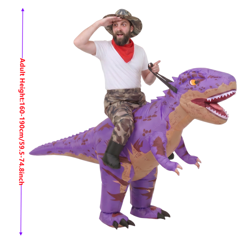 Funny Camo purple T-Rex Inflat - đánh giá và giá Halloween Costume Adult