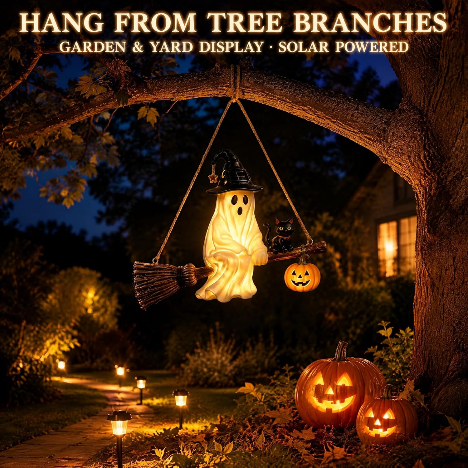 Solar Ghost Chandelier Hallowe - đánh giá và giá Pumpkin Lantern Halloween