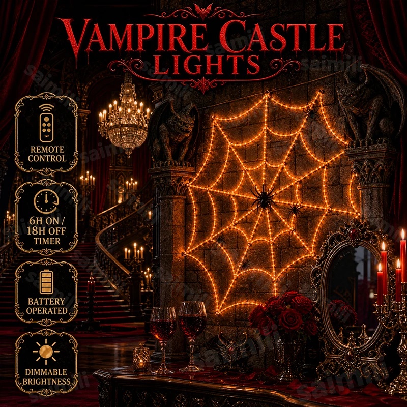 Halloween Spider Web LED Strin - đánh giá và giá Halloween Led String Lights Orange