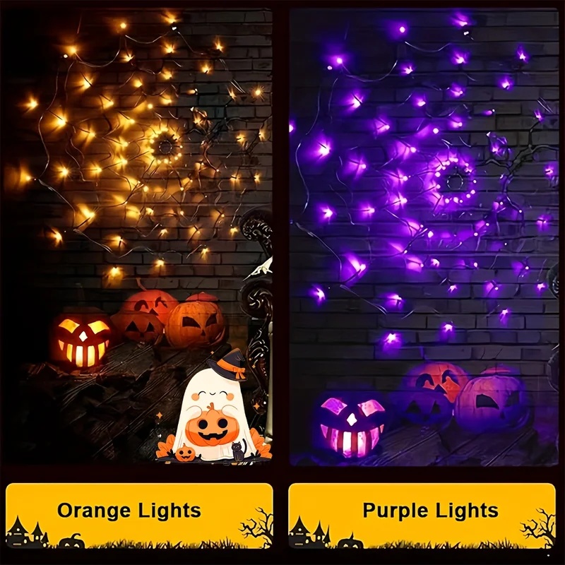 Halloween Spider Web LED Strin - đánh giá và giá Halloween Led String Lights Orange