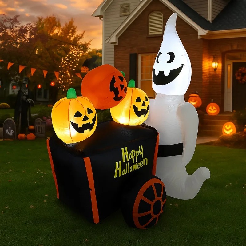 6FT Halloween Outdoor Holiday  - đánh giá và giá Halloween Pumpkin Decor Led
