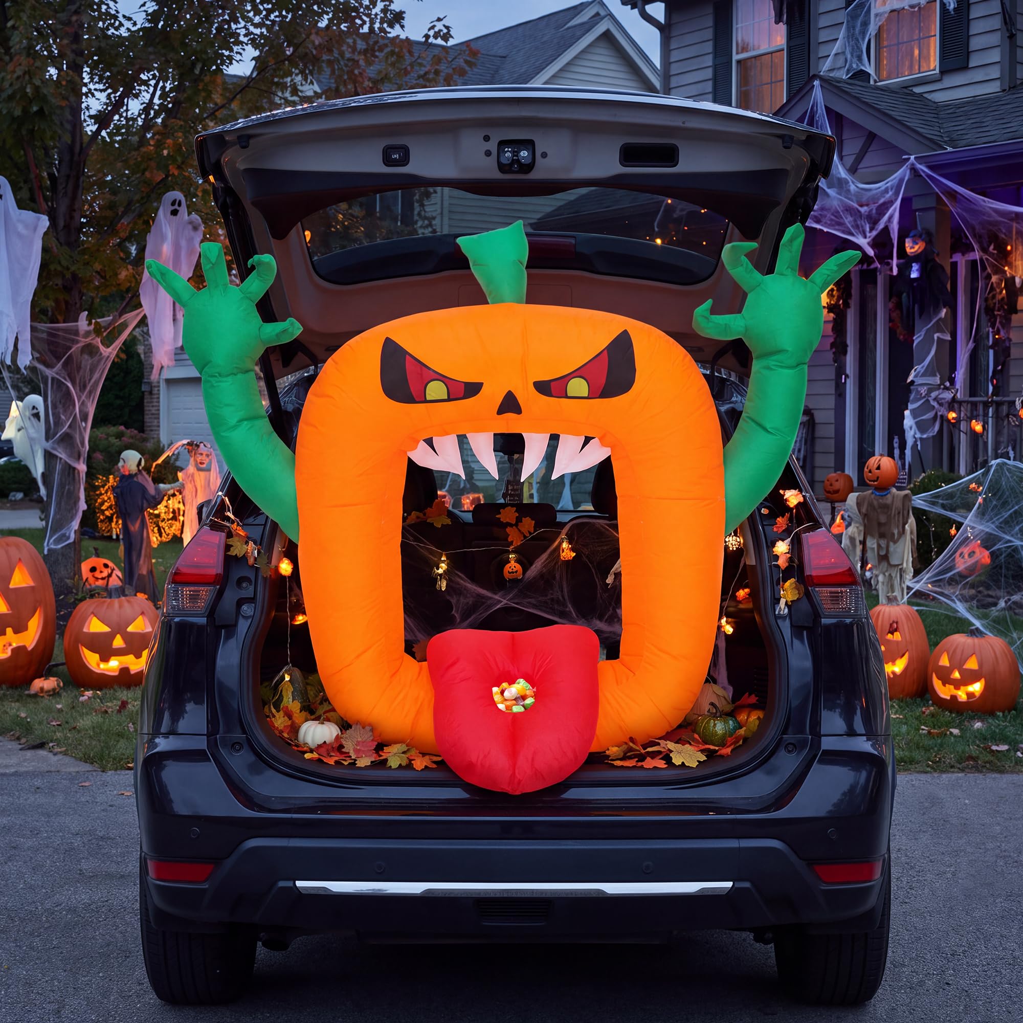 6FT Halloween Inflatables Scar - đánh giá và giá Halloween Pumpkin Decor Led