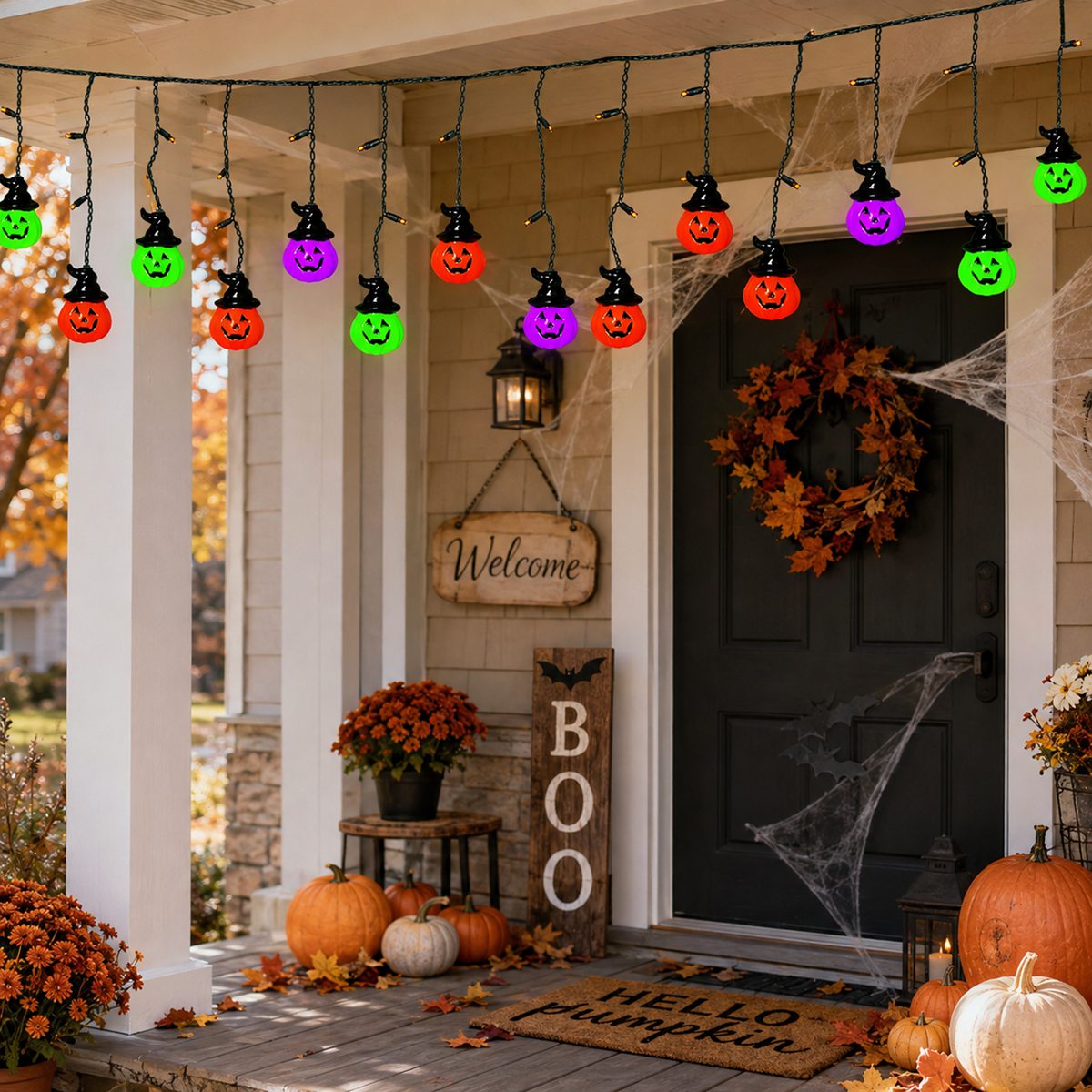 1pc Halloween Horrible 10 Witc - đánh giá và giá Halloween Led String Lights Orange