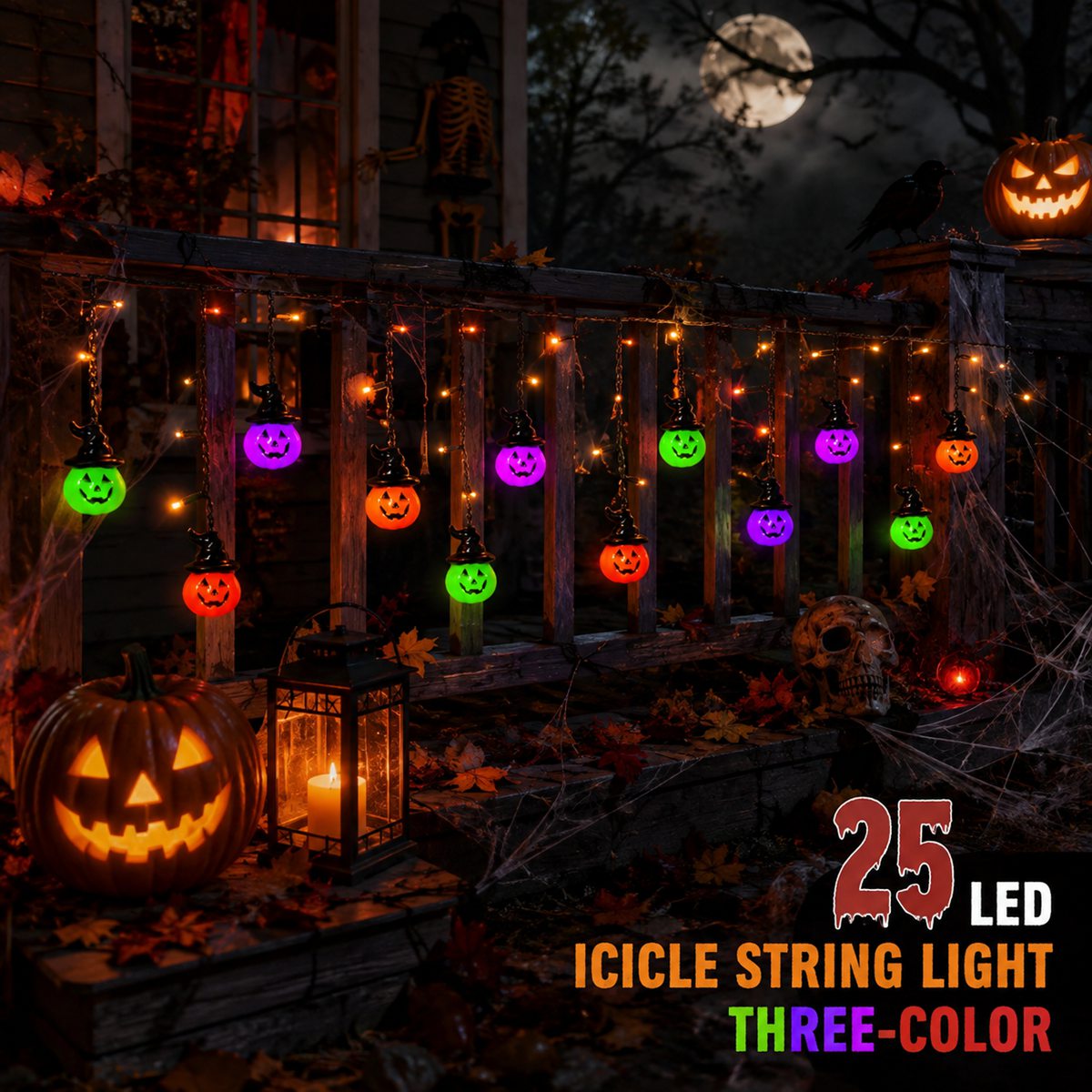 1pc Halloween Horrible 10 Witc - đánh giá và giá Halloween Led String Lights Orange