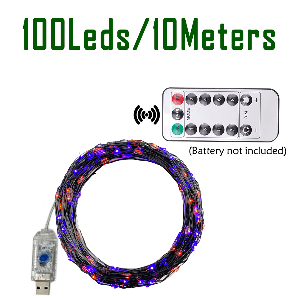 100/200LEDs String Lights Oran - đánh giá và giá Halloween Led String Lights Orange